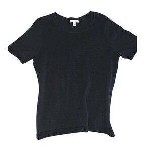 Charter Club Short-Sleeve Sweater, Classic Navy, Large